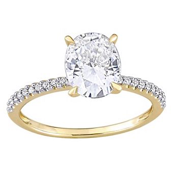 Stella Grace 14k Gold 2 Carat T.W. Lab-Created Moissanite & 1/10 Carat T.W. Diamond Engagement Ring