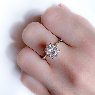Stella Grace 14k Gold 2 Carat T.W. Lab-Created Moissanite & 1/10 Carat T.W. Diamond Engagement Ring