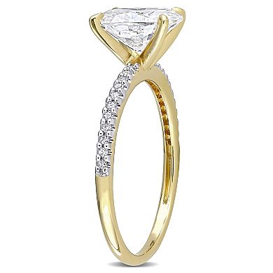 Stella Grace 14k Gold 2 Carat T.W. Lab-Created Moissanite & 1/10 Carat T.W. Diamond Engagement Ring