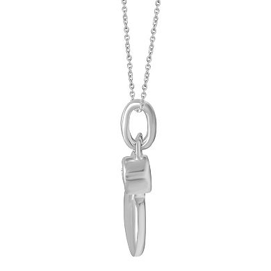 Royal Aura Sterling Silver 1/5 Carat T.W. Diamond Polished Heart Pendant Necklace