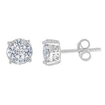 Sterling Silver 1/2 Carat T.W. Diamond Stud Earrings