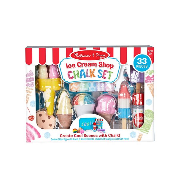 Melissa & Doug Ice Cream Shop Multi-Colored Chalk and Holders Play Set