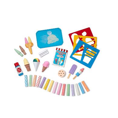 Melissa & Doug Ice Cream Shop Multi-Colored Chalk and Holders Play Set