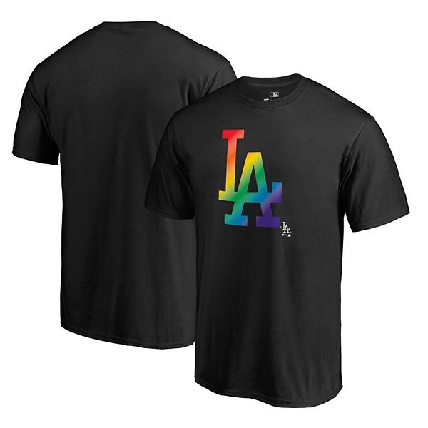Men's Fanatics Branded Black Los Angeles Dodgers Pride Logo T-Shirt
