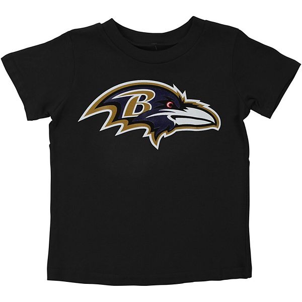 Preschool Baltimore Ravens Black Primary Logo T-Shirt