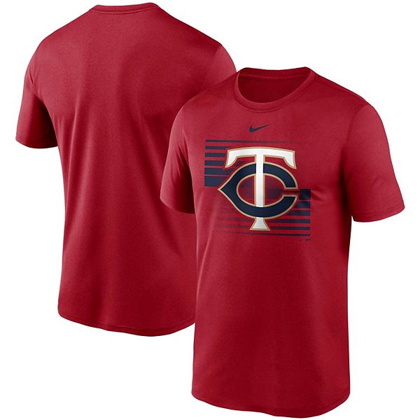 Men's Nike Red Minnesota Twins Split Fade Legend Performance T-Shirt