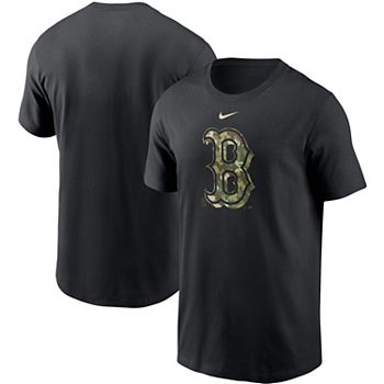 Men's Nike Black Boston Red Sox Camo Logo T-Shirt