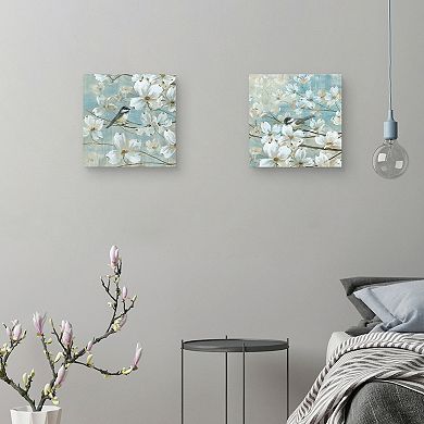 Master Piece Chickadees & Dogwood Detail I &II Wall Art