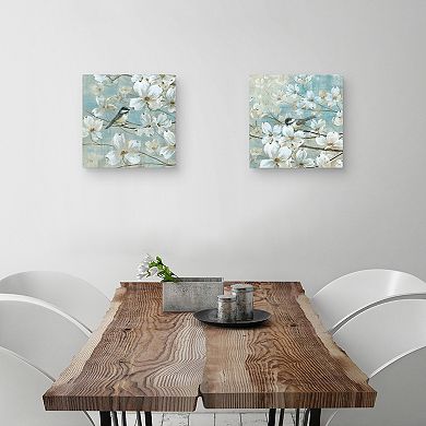 Master Piece Chickadees & Dogwood Detail I &II Wall Art