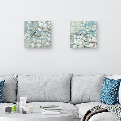 Master Piece Chickadees & Dogwood Detail I &II Wall Art