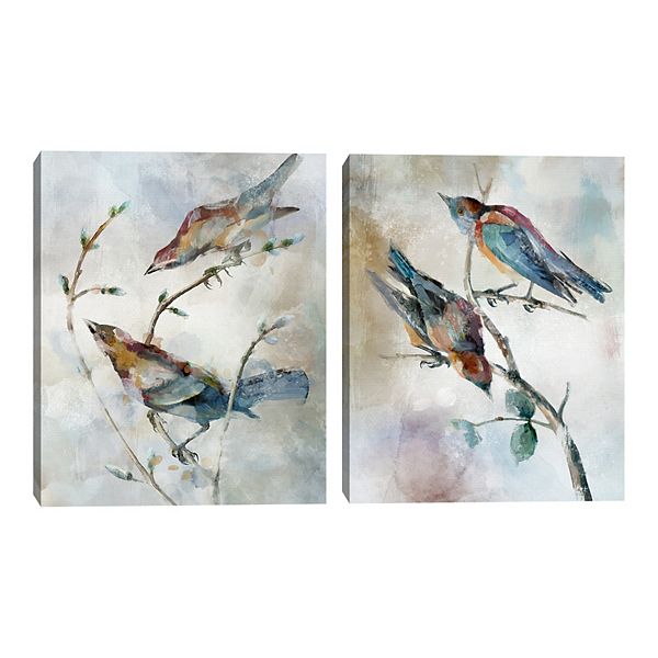 Fine Art Canvas Perched Pairings I & II 2-piece Wall Art