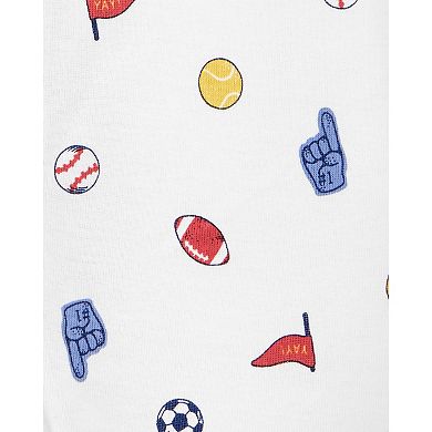 Baby Boy Carter's Sports Print Snap-Up Romper