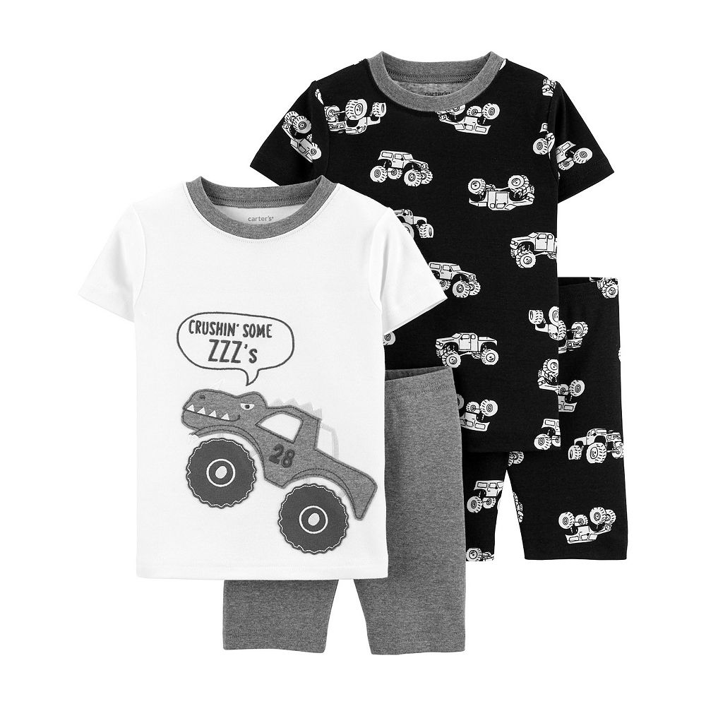 Carter's 4pc Baby Boy Grey Penguin/Polar Bear Print Snug Fit Cotton Pajama Set main image 1
