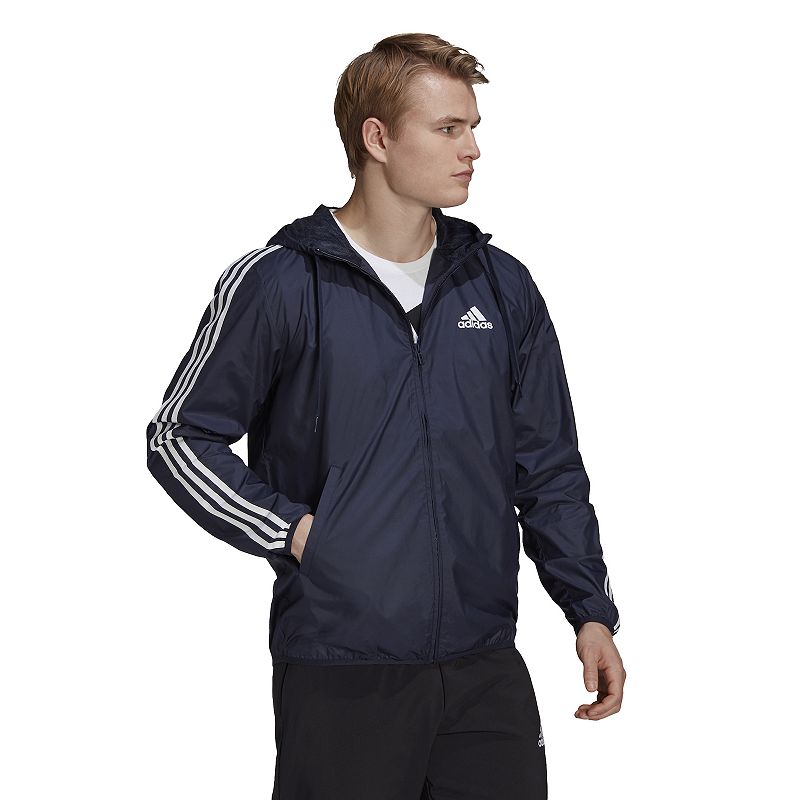 Mens adidas Woven Windbreaker Jacket, Size: Small, Dark Blue