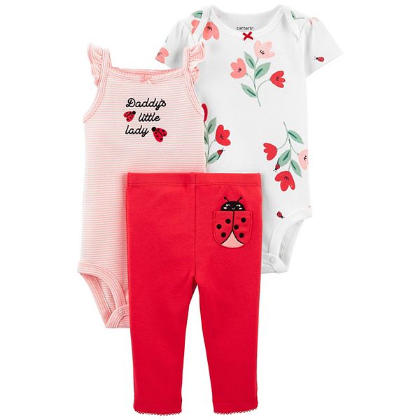 Baby Girl Carter's 3-Piece Ladybug Bodysuits & Pants Set