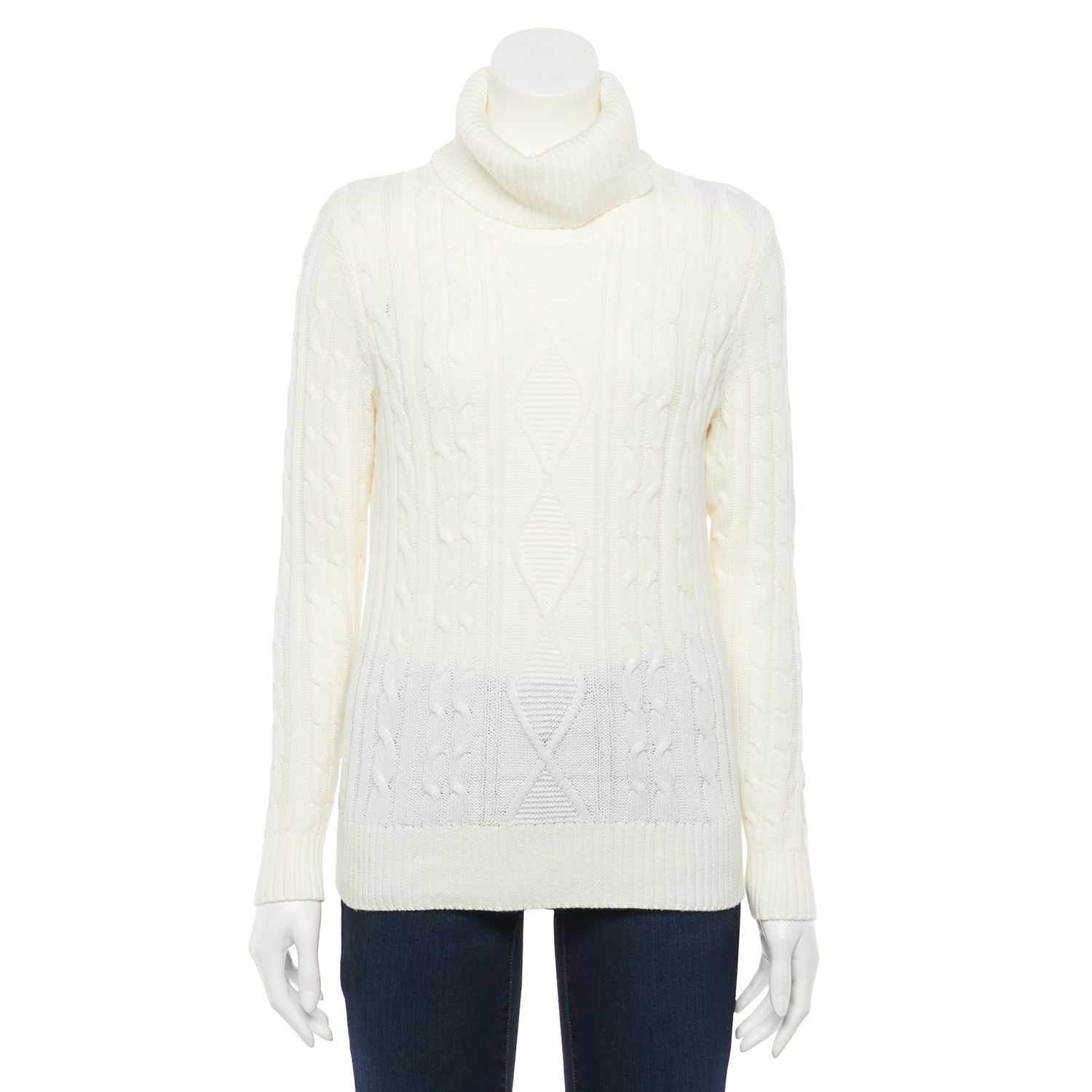 white knit turtleneck