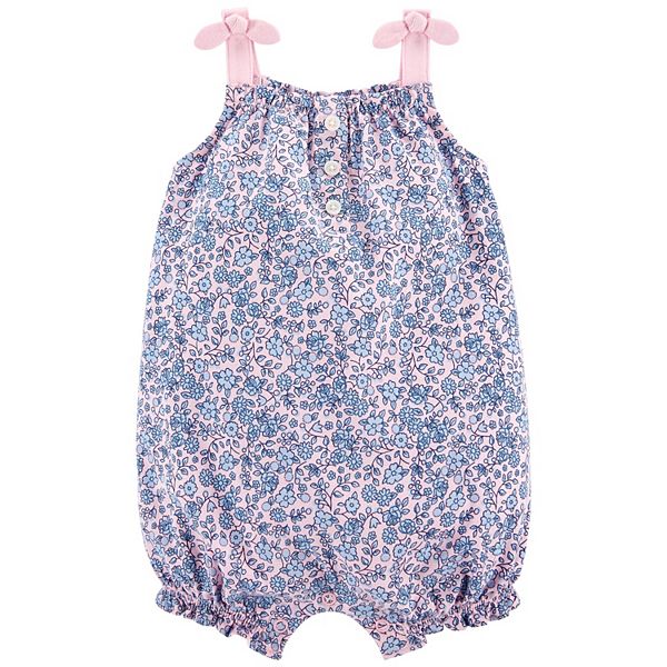 Baby Girl Carter's Floral Bow Strap Romper