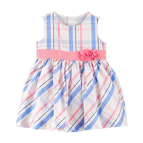 Baby Girl Carter's Plaid Plume Sateen Dress