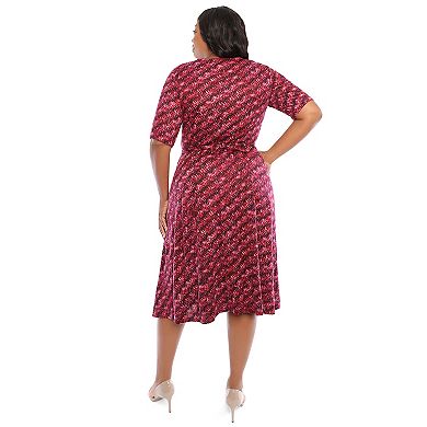 Plus Size Suite 7 Diagonal Print A-line Dress
