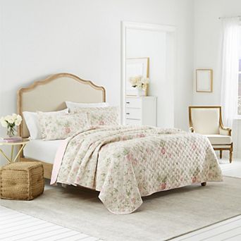 Laura Ashley Breezy Reversible Floral Quilt Set