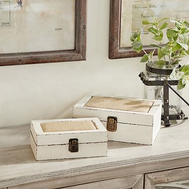 Stella & Eve Distressed Decorative Box Table Decor 2-piece Set