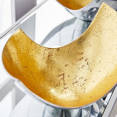 Stella & Eve Gold Finish Contemporary Decorative Bowl Table Decor 2-piece Set