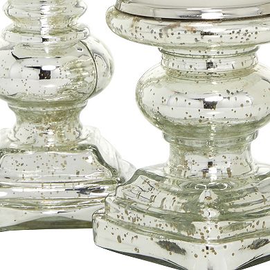 Stella & Eve Traditional Silver Mercury Glass Candle Holders 2-pc. Set