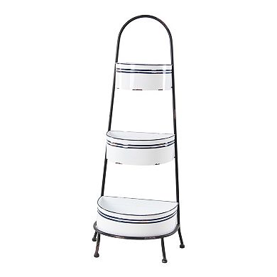 Stella & Eve Country Cottage 3-Basket Basket Stand Table Decor