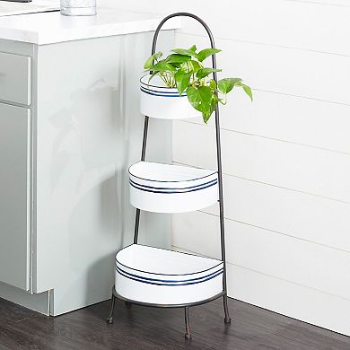 Stella & Eve Country Cottage 3-Basket Basket Stand Table Decor