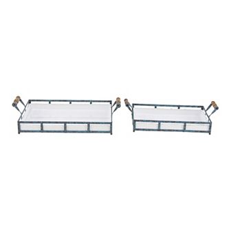 Stella & Eve Metal Farmhouse Decorative Tray Table Decor 2 pc Set
