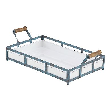 Stella & Eve Metal Farmhouse Decorative Tray Table Decor 2-piece Set