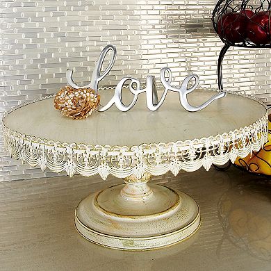 Stella & Eve Round Distressed Decorative Stand Table Decor