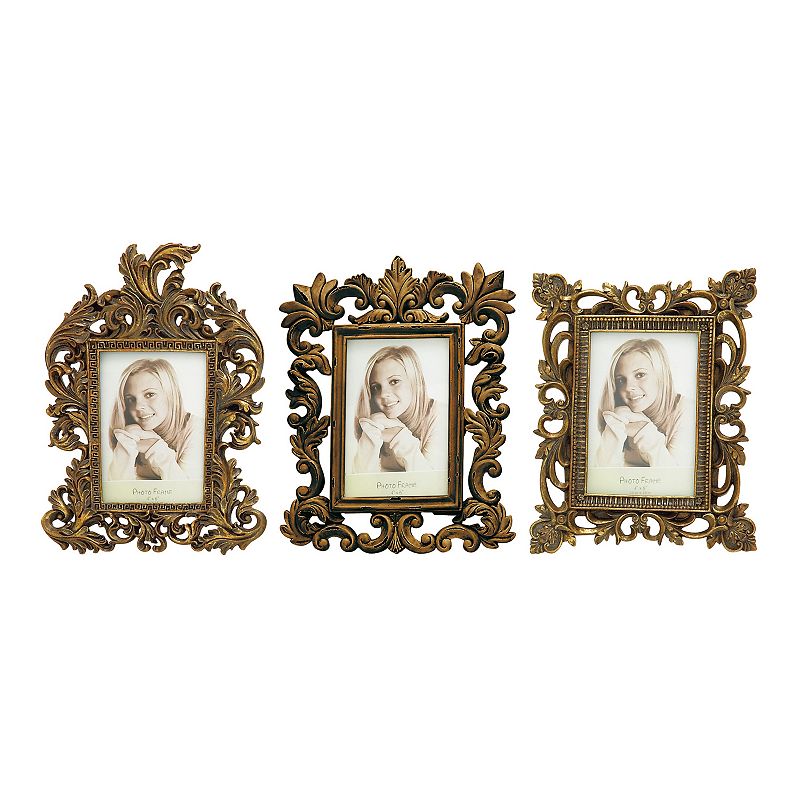 Stella & Eve Antique Inspired 4 x 6 Frame 3-piece Set, Brown, Medium