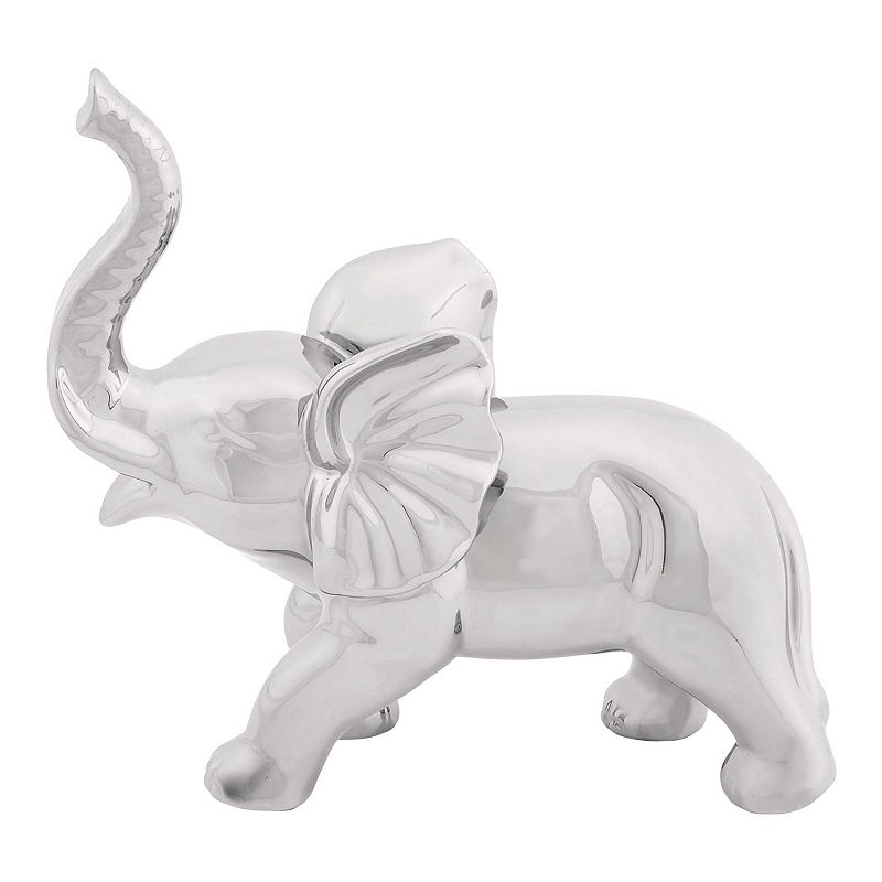 Stella & Eve Eclectic Metallic Elephant Figurine Table Decor, Grey, Medium
