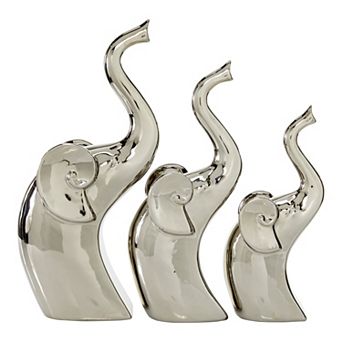 Stella & Eve Stylized Elephant Sculpture Table Decor 3 pc Set