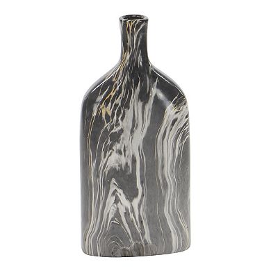 Stella & Eve Contemporary Style Ceramic Bottle Vases with Marble Finishes 3-pc. Set
