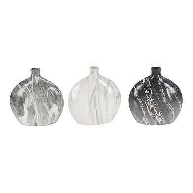 Stella & Eve Marbled Flat Oval Vases 3-pc. Set