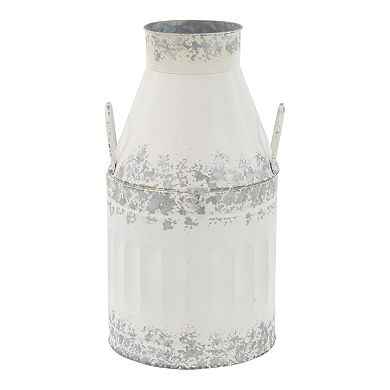 Stella & Eve Farmhouse White Iron Milk Can Decors 2-pc. Set