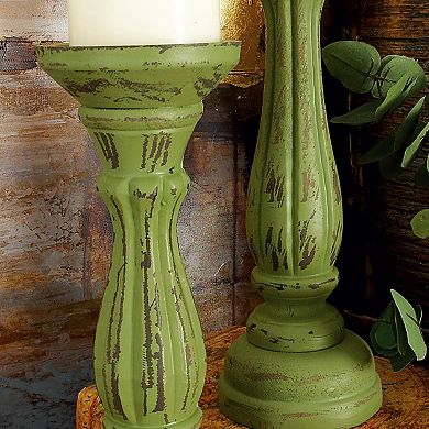 Stella & Eve Eclectic Carved Wooden Candle Holders 3-pc. Set