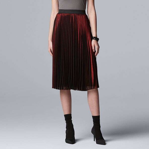 Women's Simply Vera Vera Wang Metallic Foil Pleated Skirt