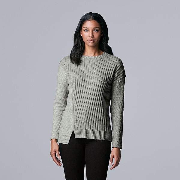 Women's Simply Vera Vera Wang Asymmetrical-Hem Sweater