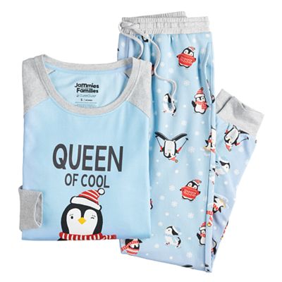 Women s Jammies For Your Families Cool Penguin Top Pants Pajama Set by Cuddl Duds