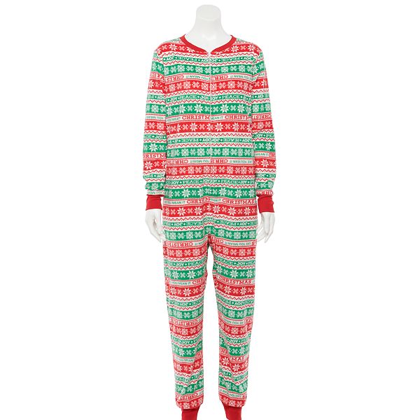 Jammies For Your Families Women s Christmas Like You Mean It One Piece Pajamas