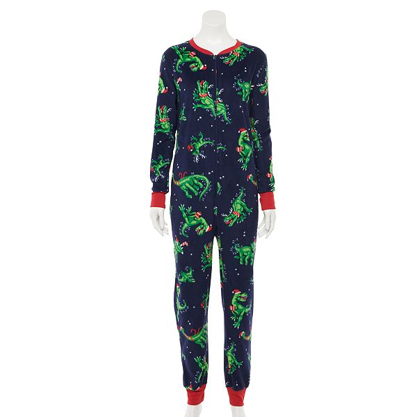 Women S Jammies For Your Families Dino Family Microfleece One Piece Pajamas