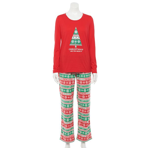 Jammies For Your Families Women S Christmas Like You Mean It Top Bottoms Pajama Set