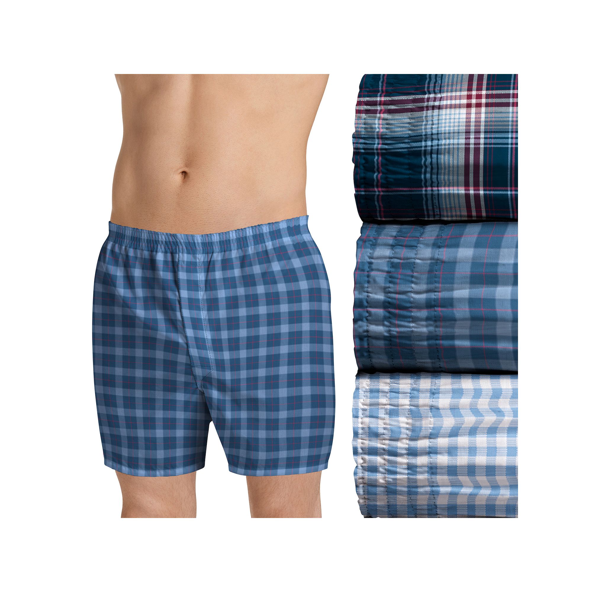 Mens Jockey® 3-pack Classic Full-Cut Woven Boxers, Size: Small, Blue Team