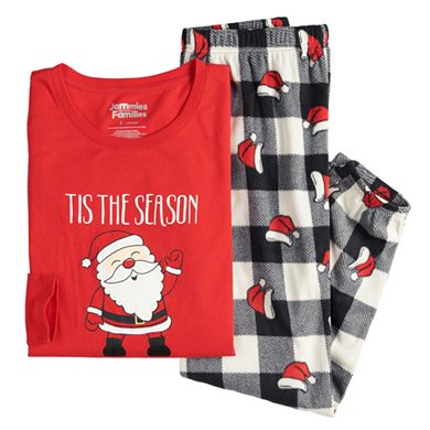 Women's Jammies For Your Families?? Jolly Santa Top & Bottoms Pajama Set