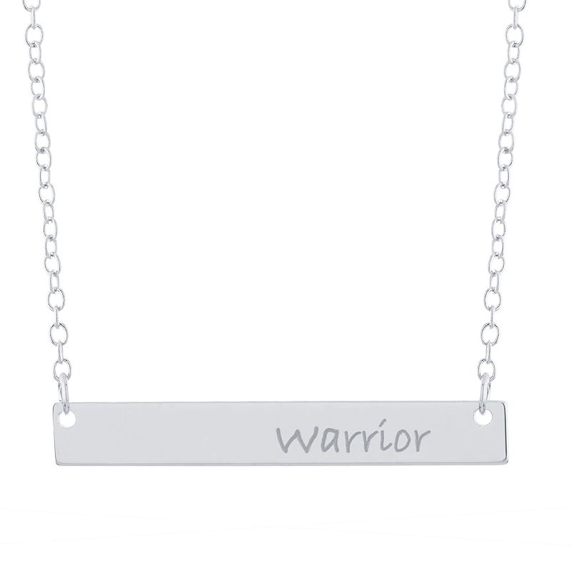 18914247 Sterling Silver Warrior Bar Necklace, Womens, Size sku 18914247