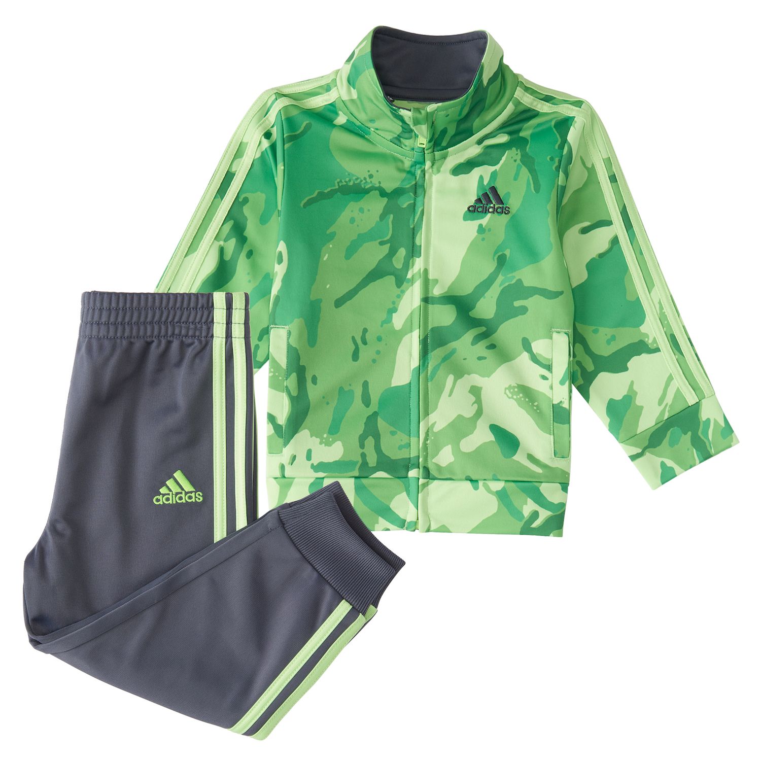 boys green adidas tracksuit