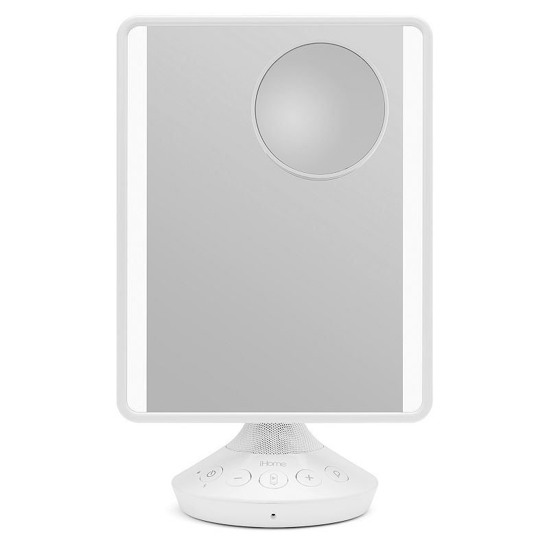 iHome Mirror with Bluetooth Audio  LED Lighting  Bonus 10x Magnification  Siri & Google Support USB Charging  7  x 9